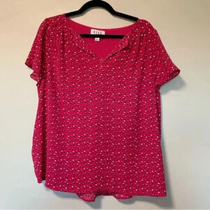 Elle pink pattern blouse
